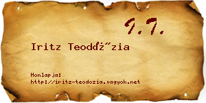 Iritz Teodózia névjegykártya